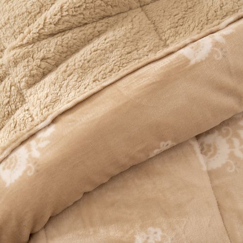 Acolchado Twin Plush con Corderito Reversible Flor