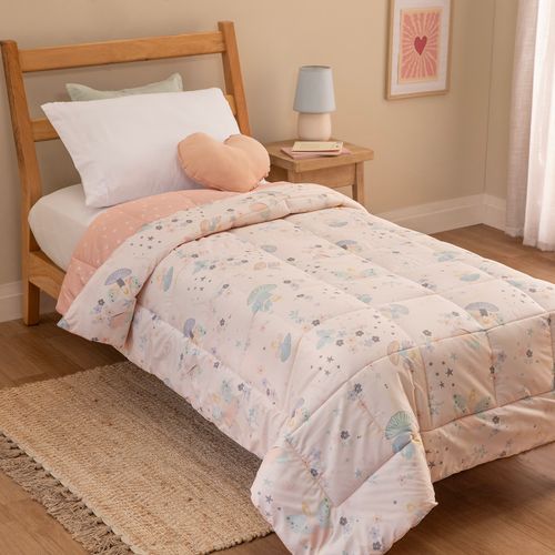 Acolchado 1 Plaza Reversible Haditas Románticas