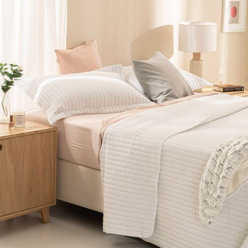 Cubrecama Queen Reversible Costuras Liso