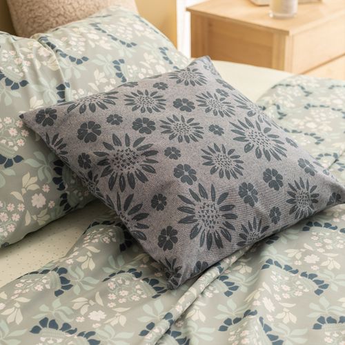 Funda de Almohadón con Cierre Girasol Flor Denim