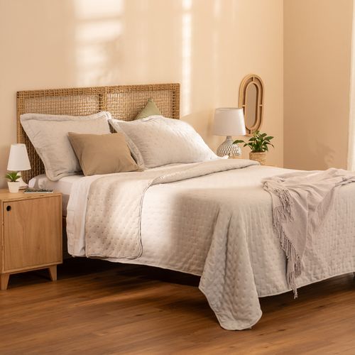 Cubrecama Queen con Corderito Heatpress