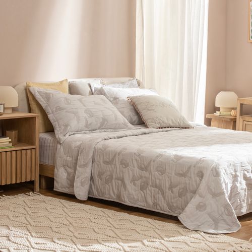 Cubrecama Queen Reversible Jacquard Grullas