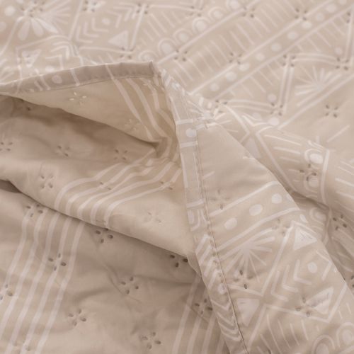 Cubrecama Queen Reversible Rayitas Naturales