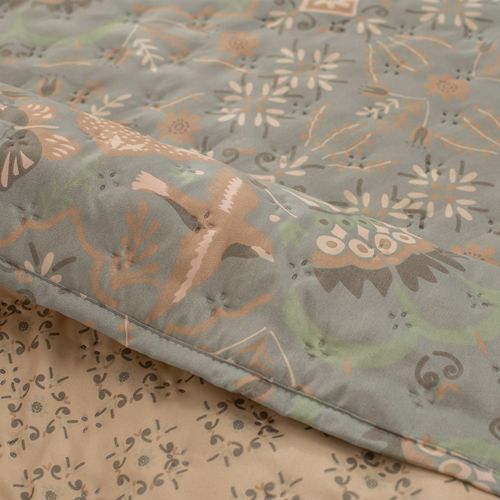 Cubrecama Queen Reversible Pájaros Búlgaro