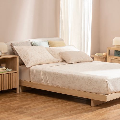 Juego de Sábanas Extra Queen Extra Suave Naturaleza y Puntos