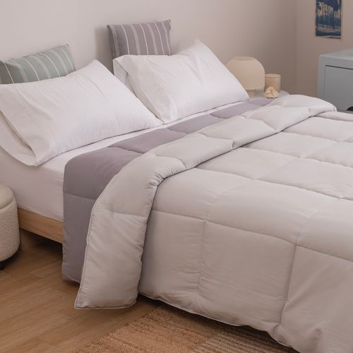 Plumón Sintético Queen Reversible Liso