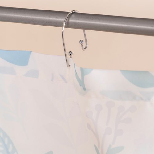 Set de Cortina de Baño Floral con Ganchos Dobles
