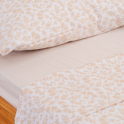 Juego de Sábanas Twin Algodón Blend Flor Otoño