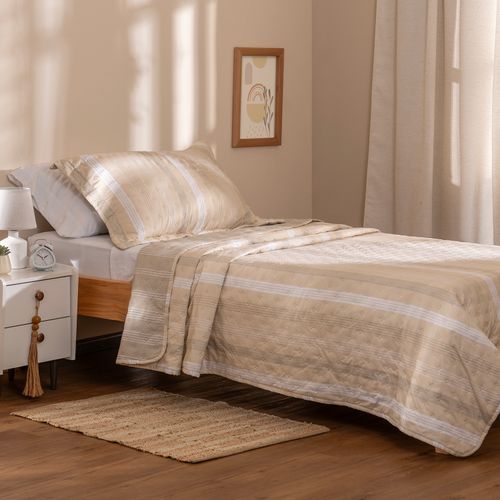 Cubrecama Twin Reversible Press Rayado